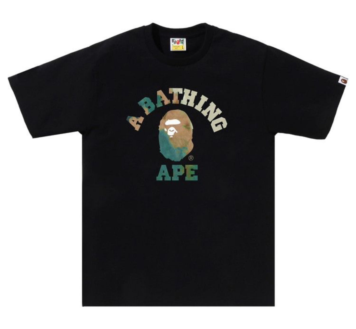 BAPE Tie Die College Black Tee