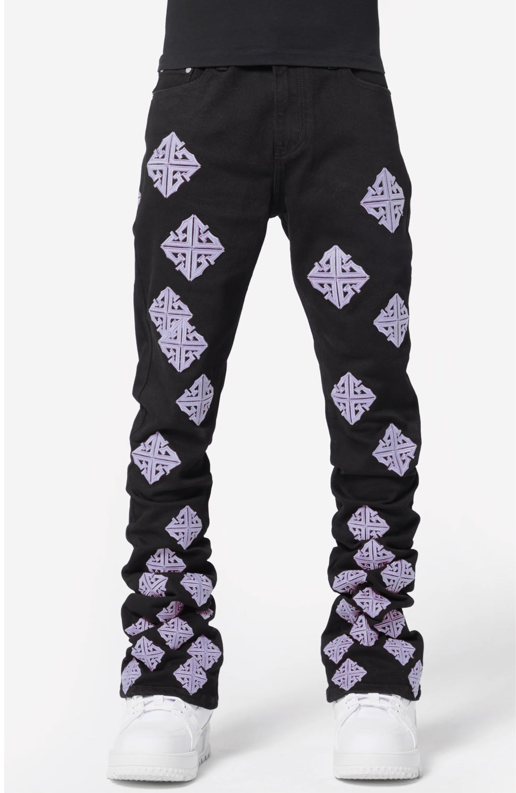 Guapi Lavendar Icon Stacked Jeans