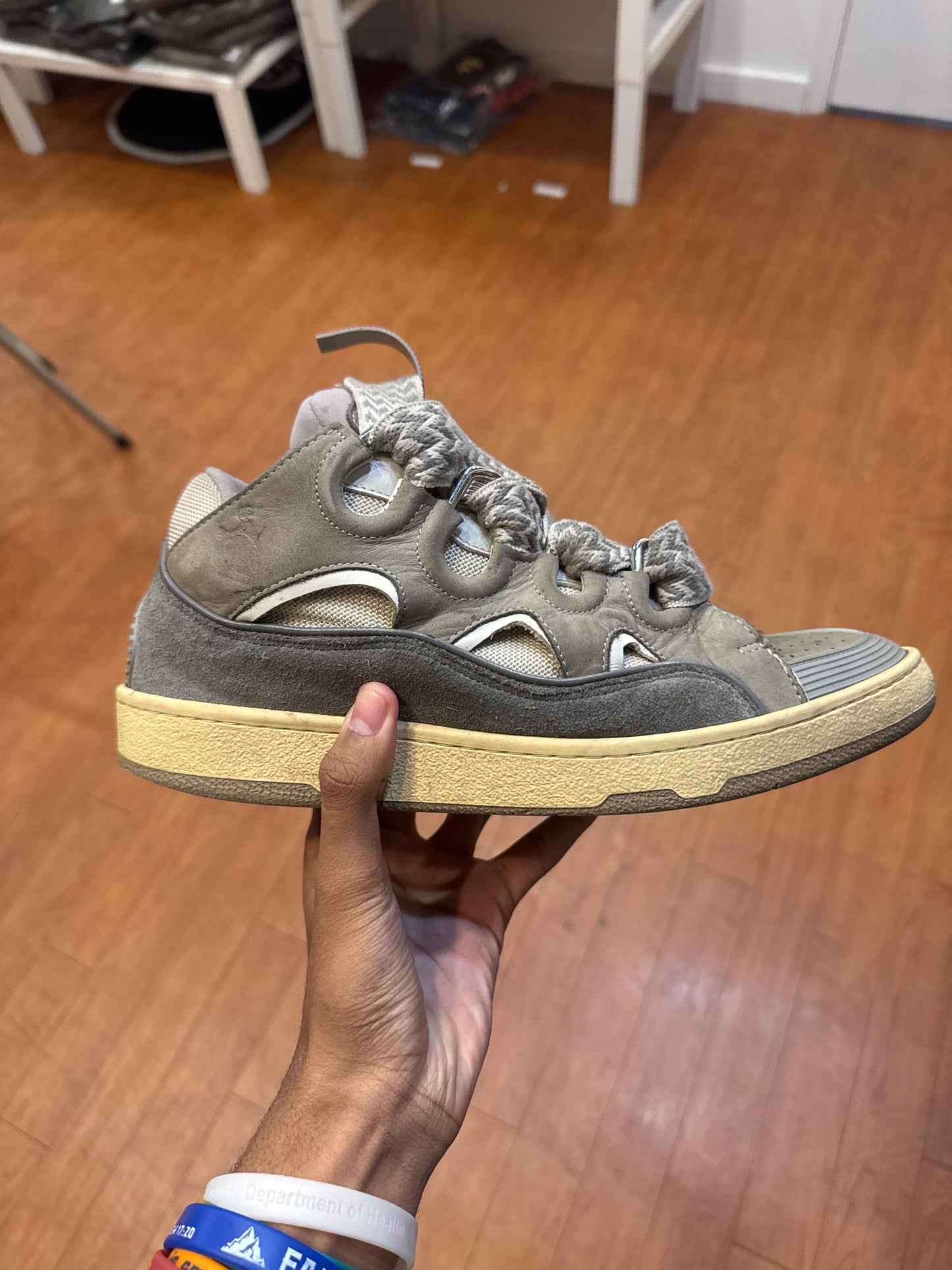 Lanvin Curb Grey Sneakers (Used)