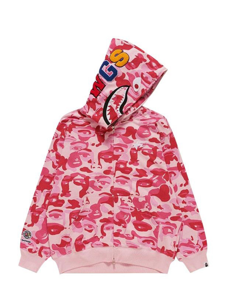 BAPE Pink Camo Zip Up Hoodie