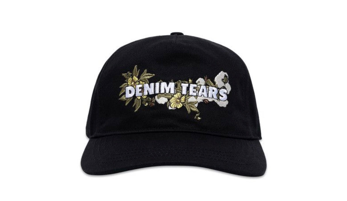 Denim Tears Floral Logo Trucker Black Hat