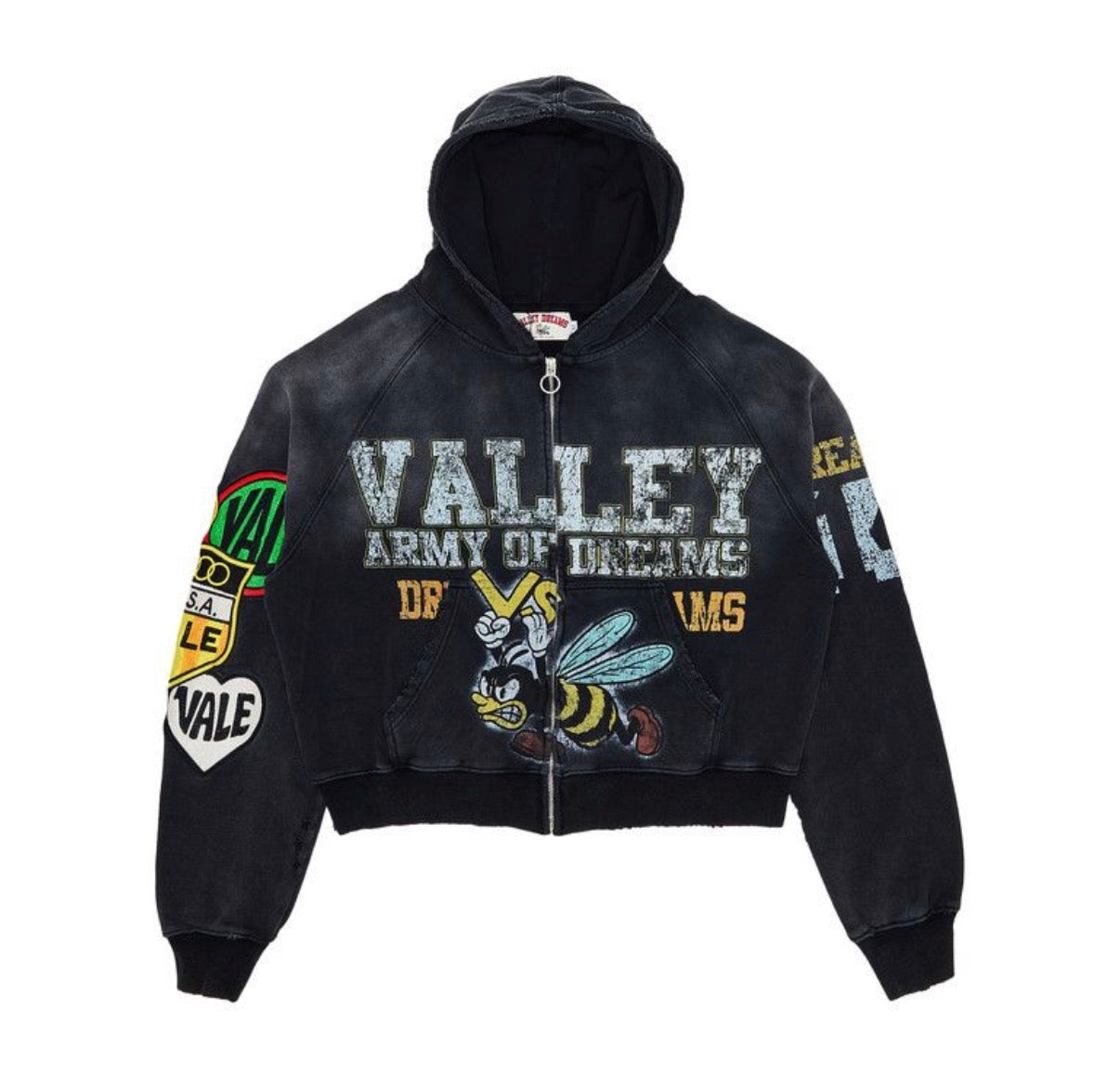 Vale Army Black Zip Up