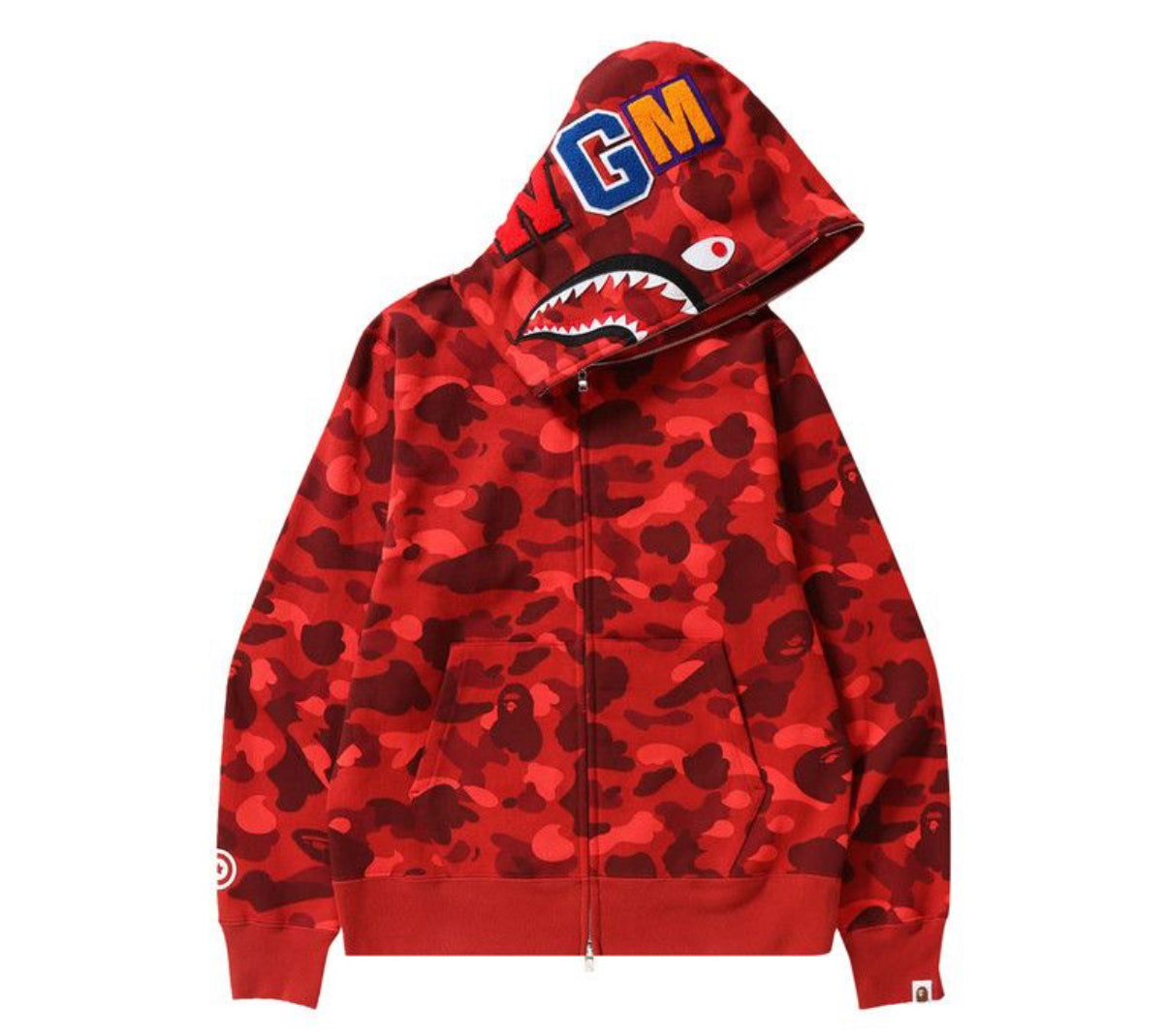 BAPE Red Camo Zip Up Hoodie