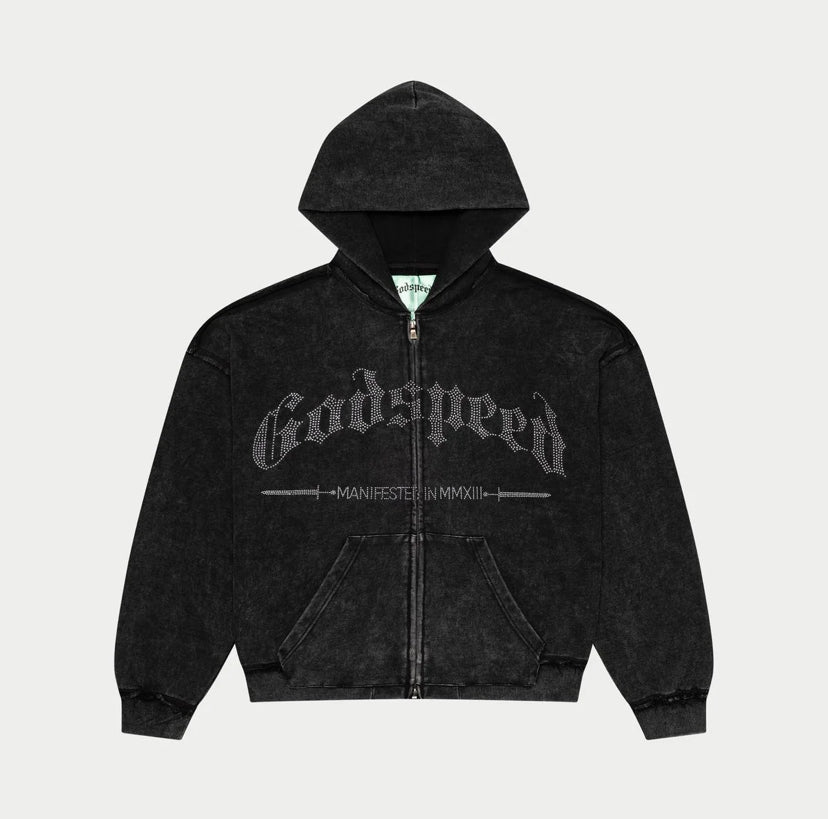 GodSpeed Studded OG Logo Black Hoodie