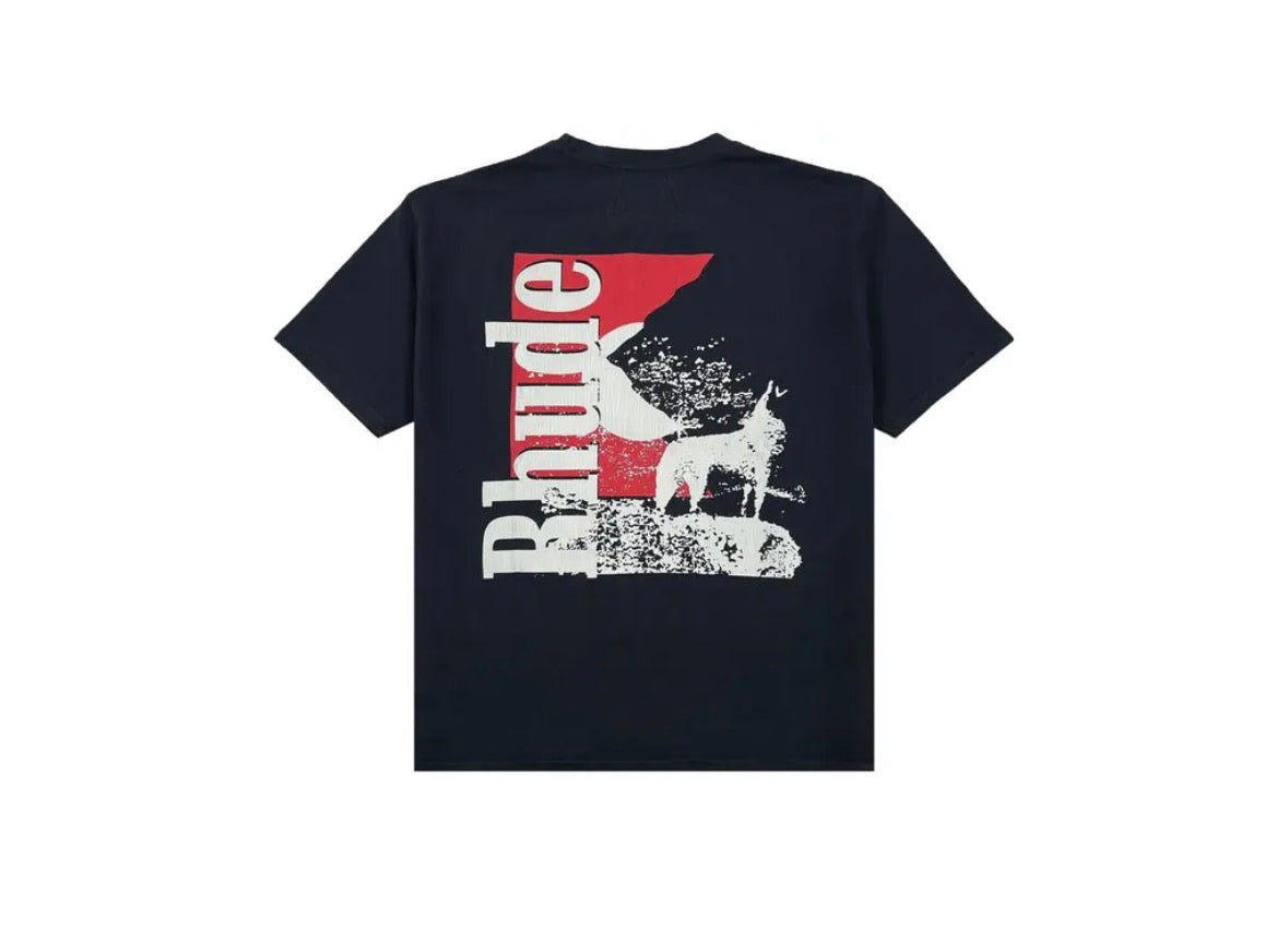Rhude Moonlight Wolf Pocket Tee Black/White/Red