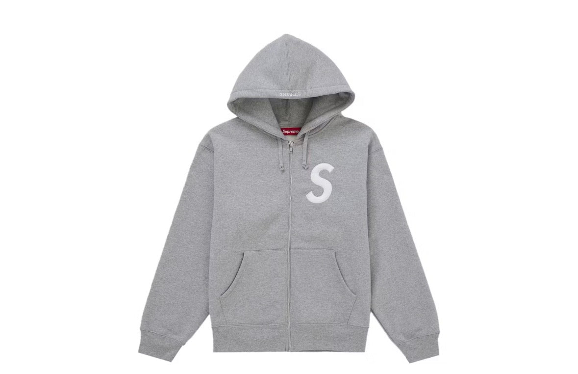 Supreme S Logo Grey Zip Up Jacket