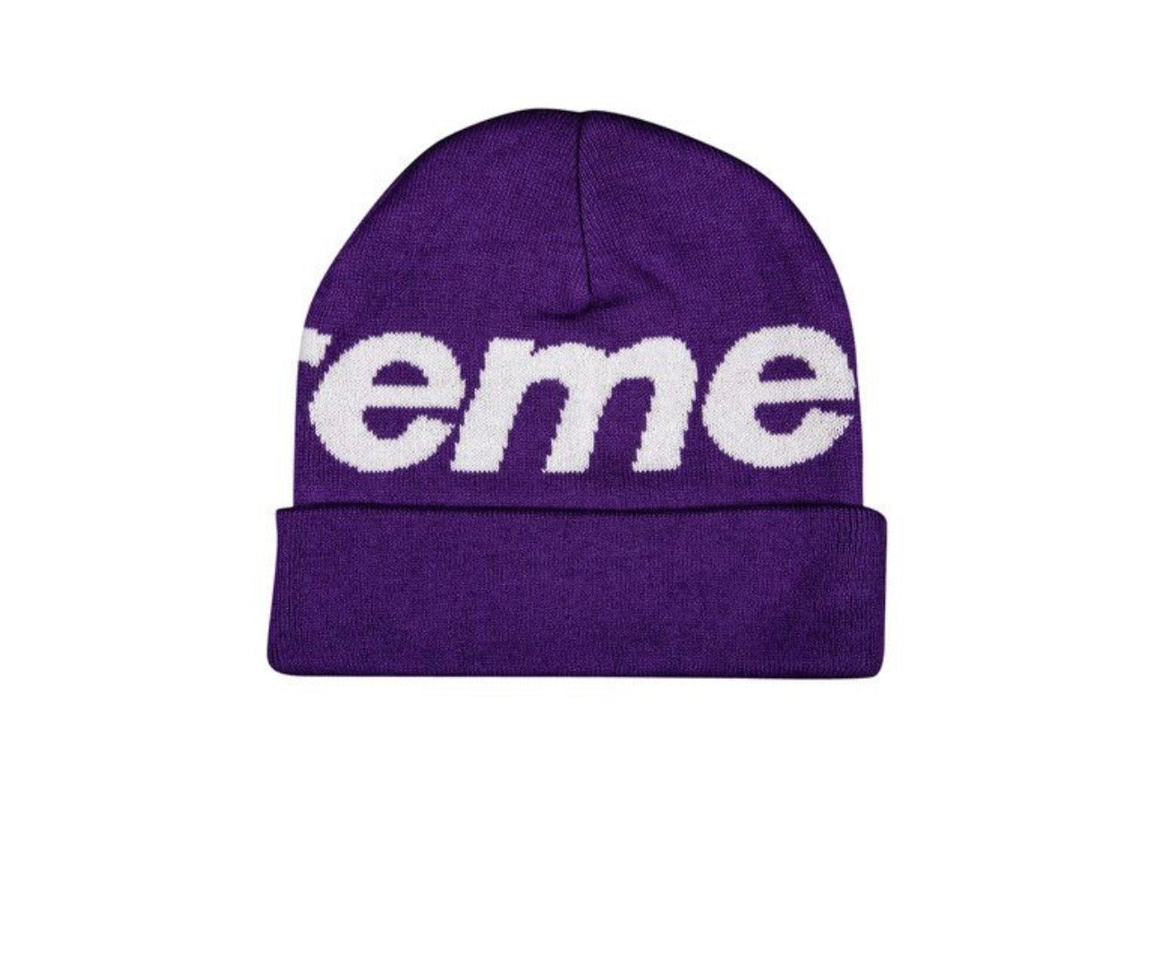Supreme Big Logo Beanie Purple