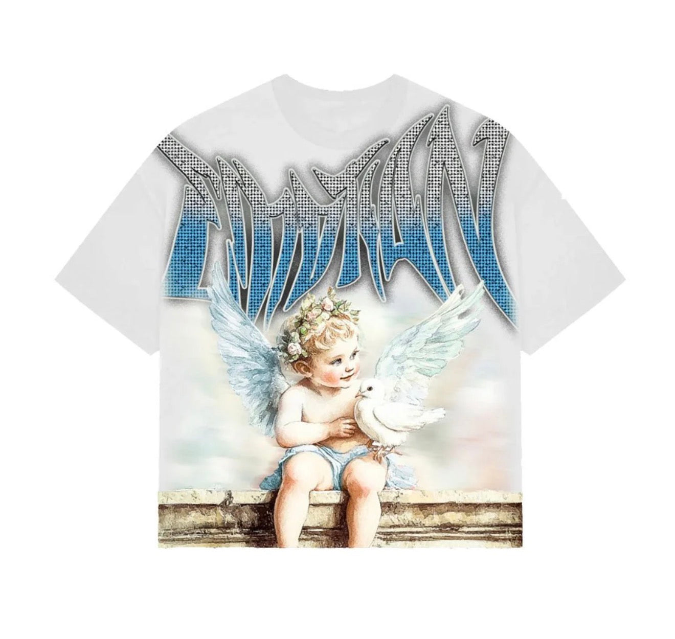 Mixed Emotions White Dove Rhinestone Tee