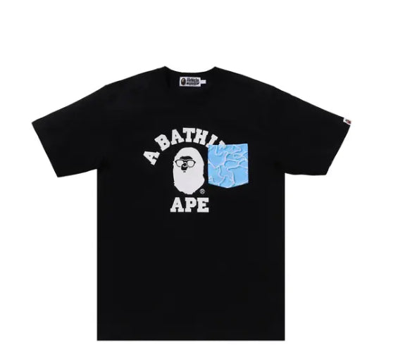 BAPE ABC Sea Surface Camo Pocket College Tee 'Black'