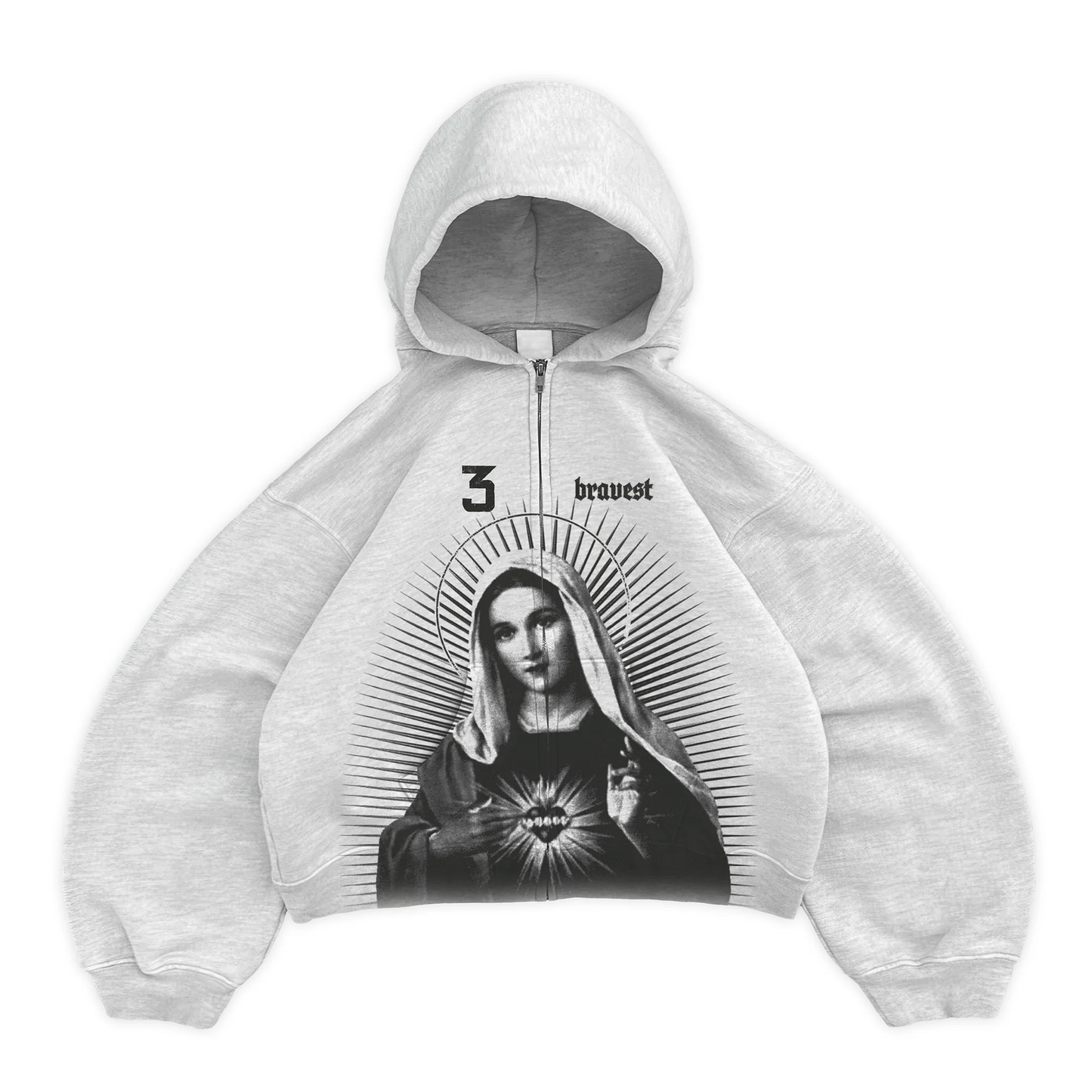 Mary Zip Up Grey Hoodie