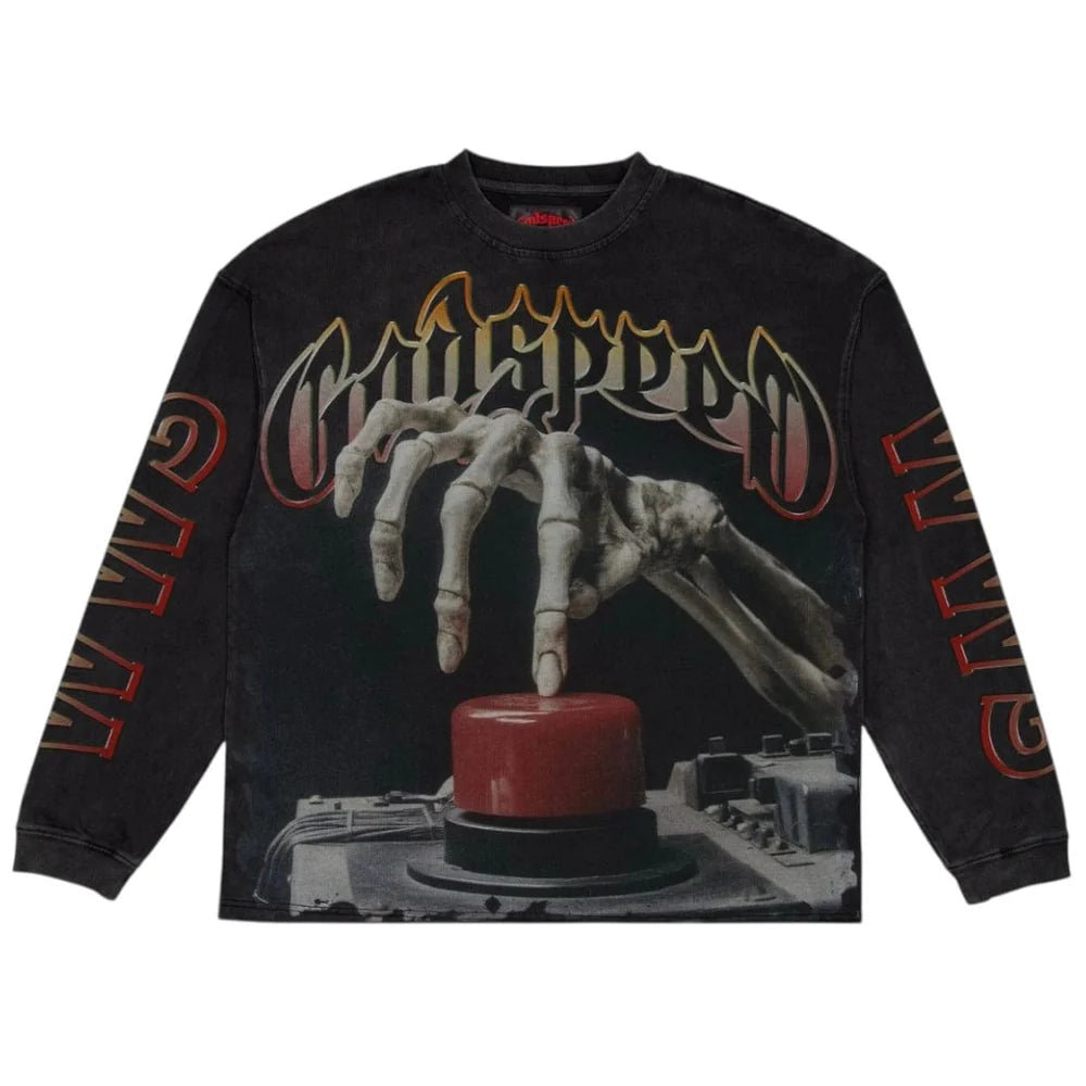 Godspeed Code Red Black Long Sleeve Tee
