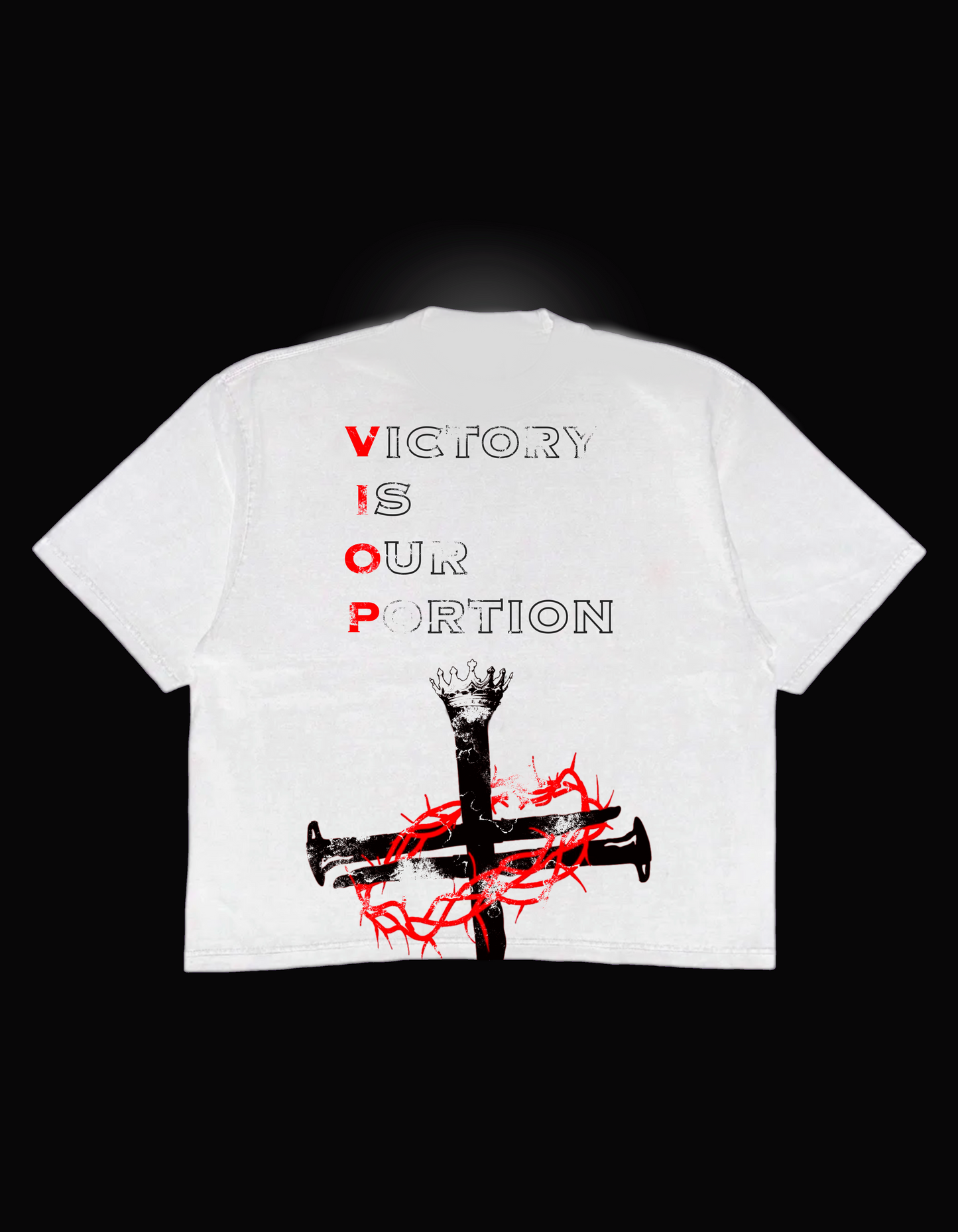 VIOP “Cross Is Your Crown” White/Red Tee