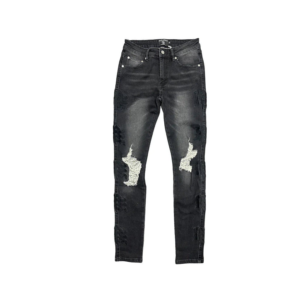 Mixed Emotion Midnight Monogram Denim