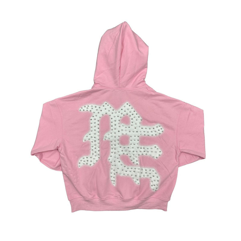 Mixed Emotions Pink END Rhinestone Hoodie