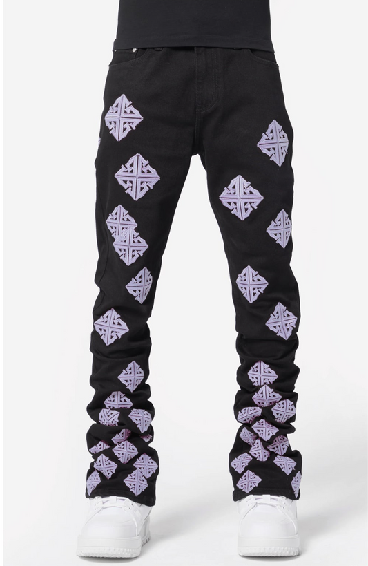 Guapi Lavendar Icon Stacked Jeans