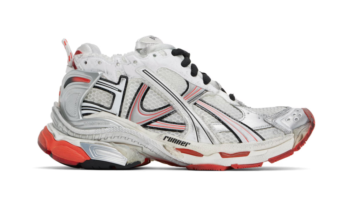 Balenciaga Mesh Runner White/ Red (Used)