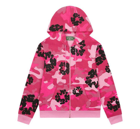 Denim Tears Pink Camo Zip Up