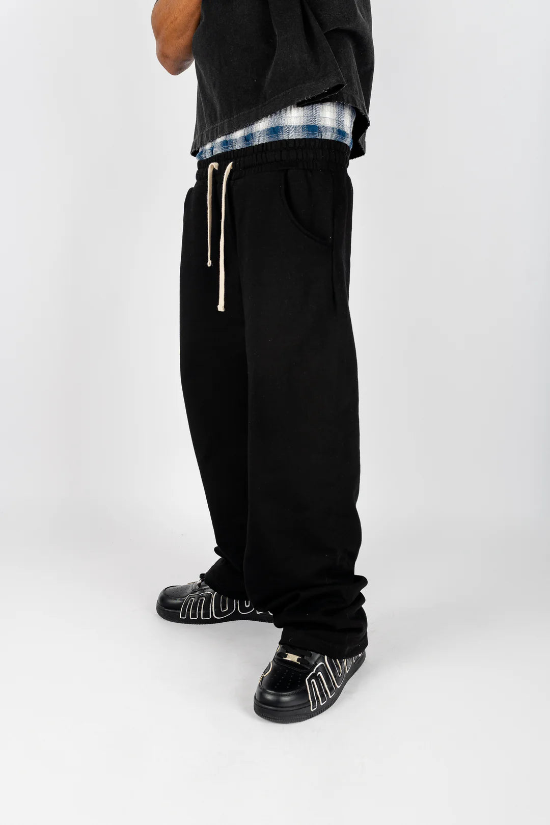 Double Waisted Black Sweatpants