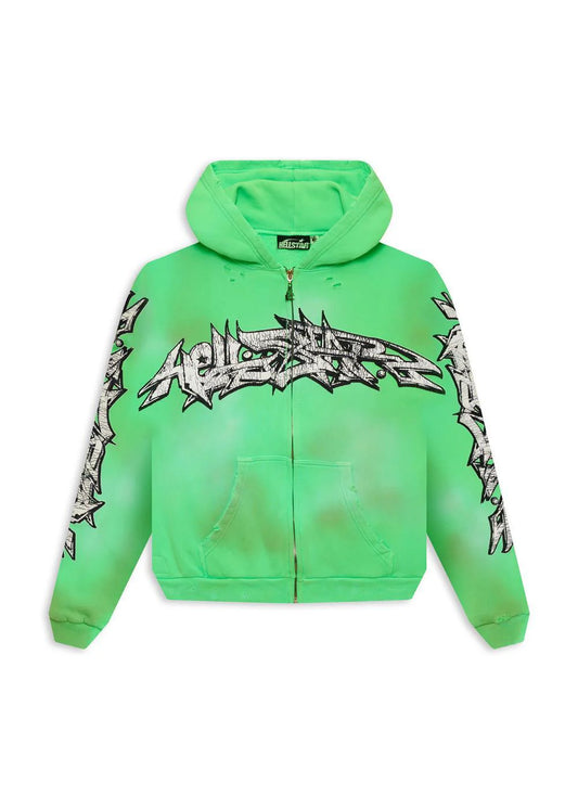 Hellstar Green Graffiti Zip Up