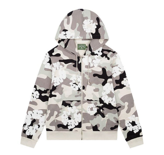 Denim Tears White Camo Zip Up