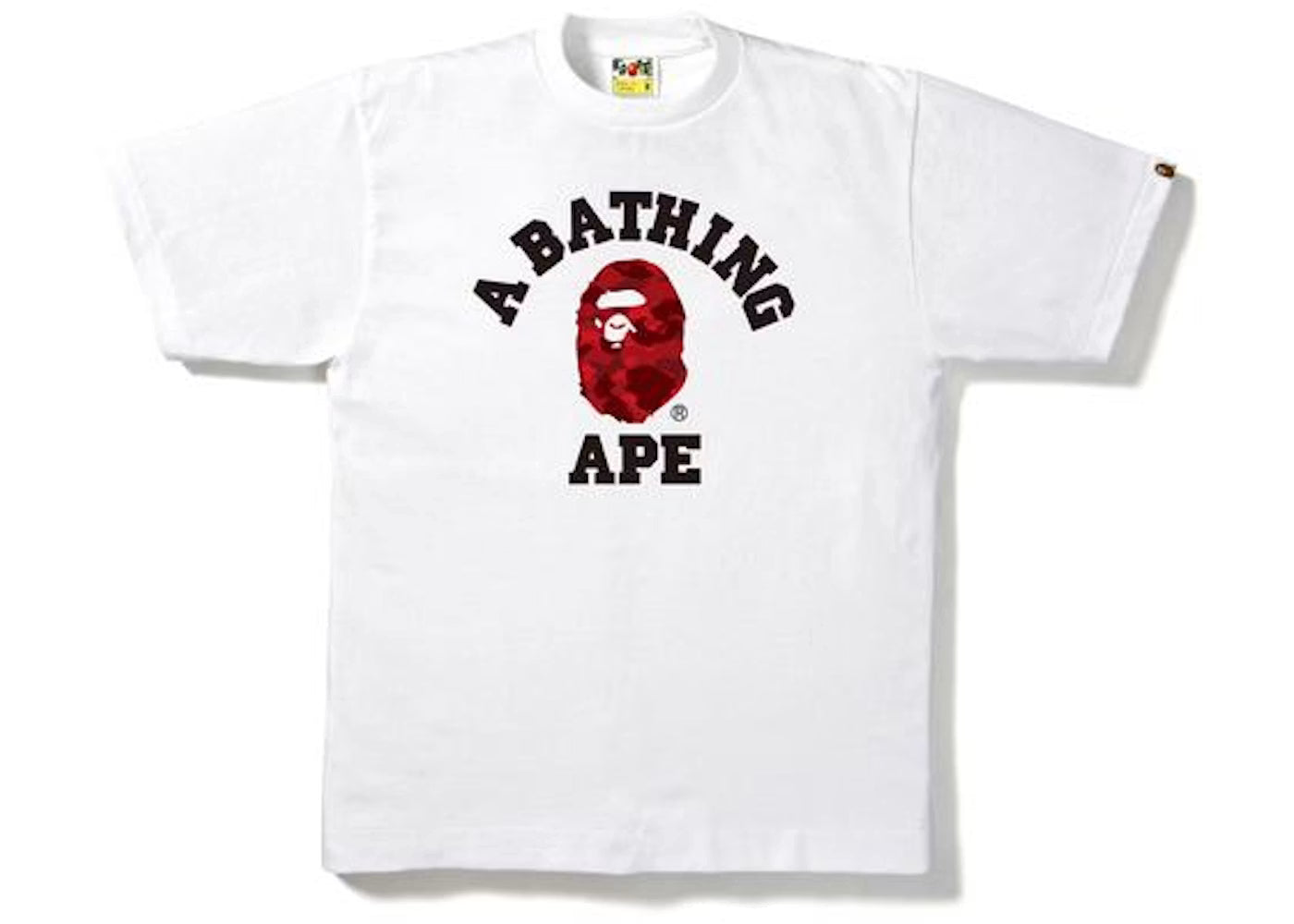 BAPE Color Camo College Tee Red/White