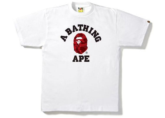 BAPE Color Camo College Tee Red/White