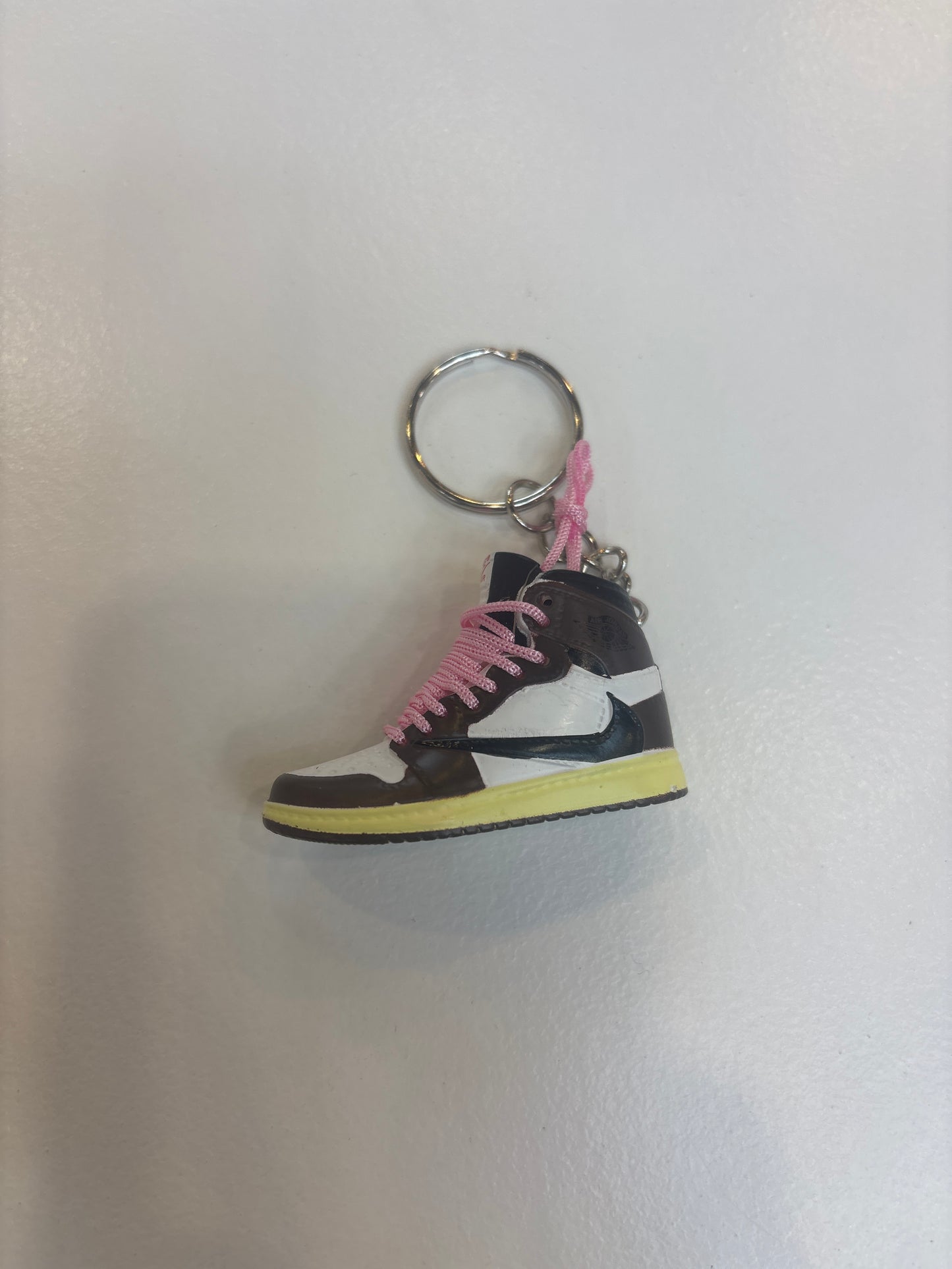 Jordan 1 High Travis Scott Mocha Pink Laces Keychain