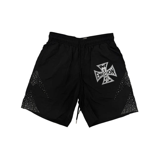 Mixed Emotion Nylon Black Shorts