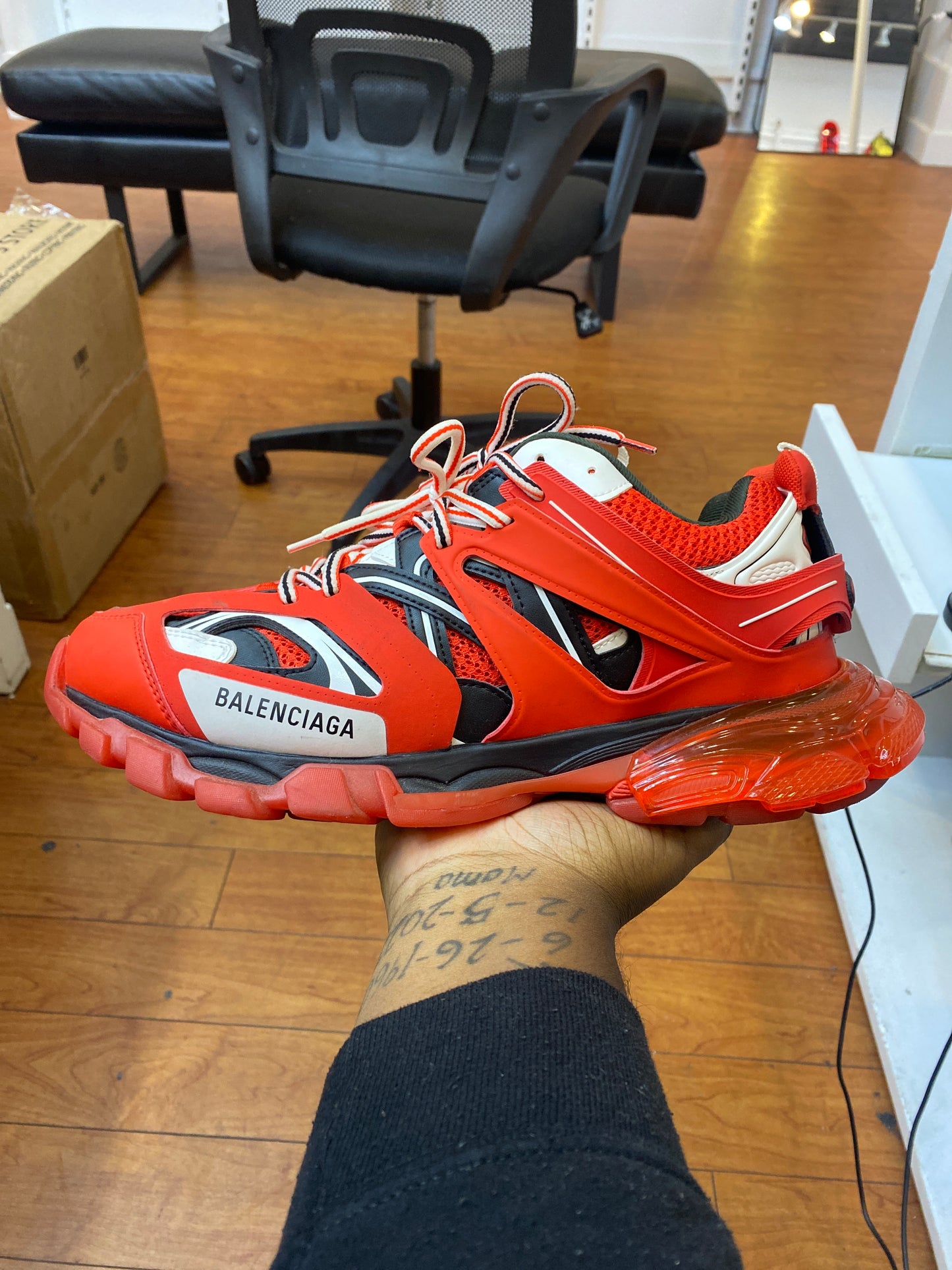Balenciaga Track Clear Sole Red (Used)