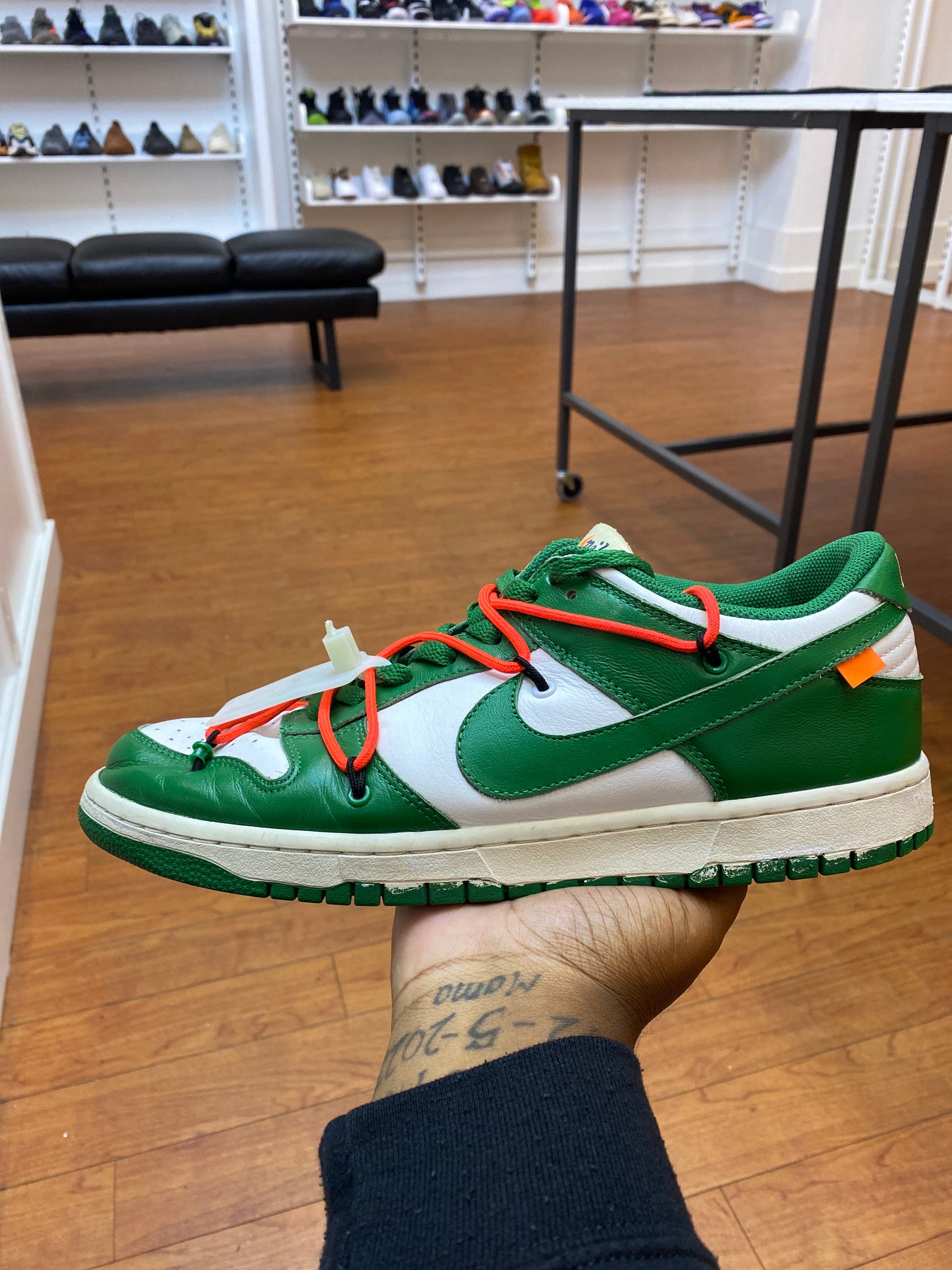 Off White X Dunk Low Pine Green (Used)