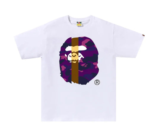 BAPE Color Camo Transform Big Ape Head Tee White/Purple
