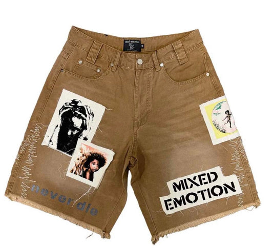 Mixed Emotions Chaos Brown Shorts
