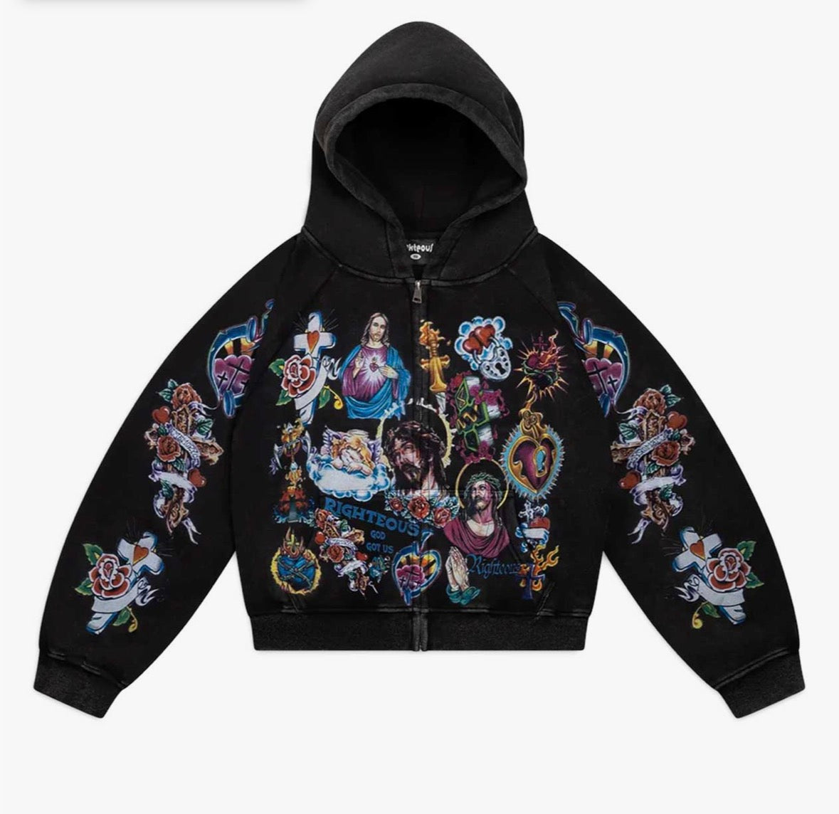 Righteous Risen King Black Zip Up Hoodie