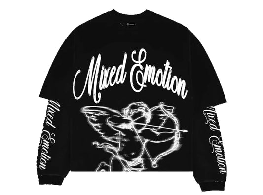 Mixed Emotion Black Blur Long Sleeve Tee