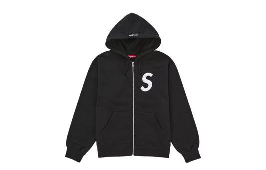 Supreme S Logo Black Zip Up Jacket