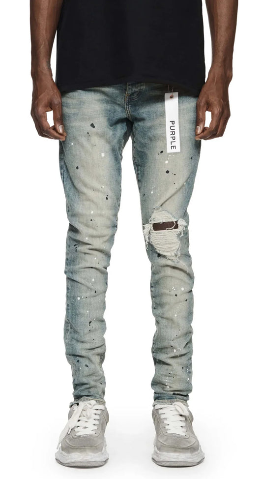 PURPLE BRAND Jeans Mid Indigo Destroy Paint (Used)
