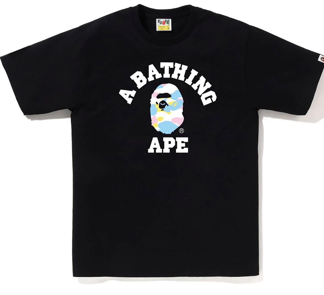 BAPE Muti Color Black College Tee