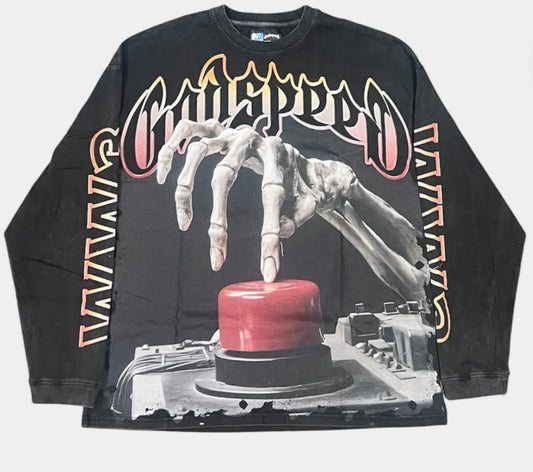 Godspeed Code Red Black Long Sleeve Tee
