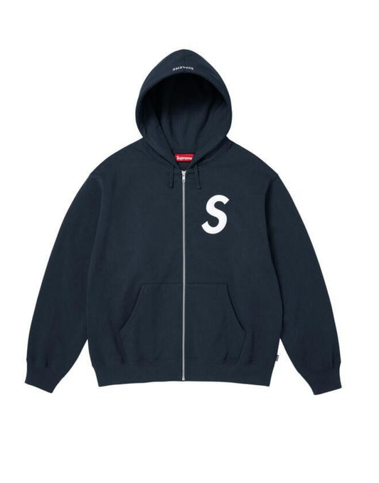 Supreme S Logo Zip Up Navy