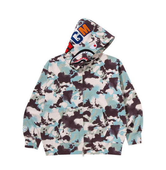 BAPE Map Camo Shark Relaxed Fit Full Zip Hoodie Multicolor