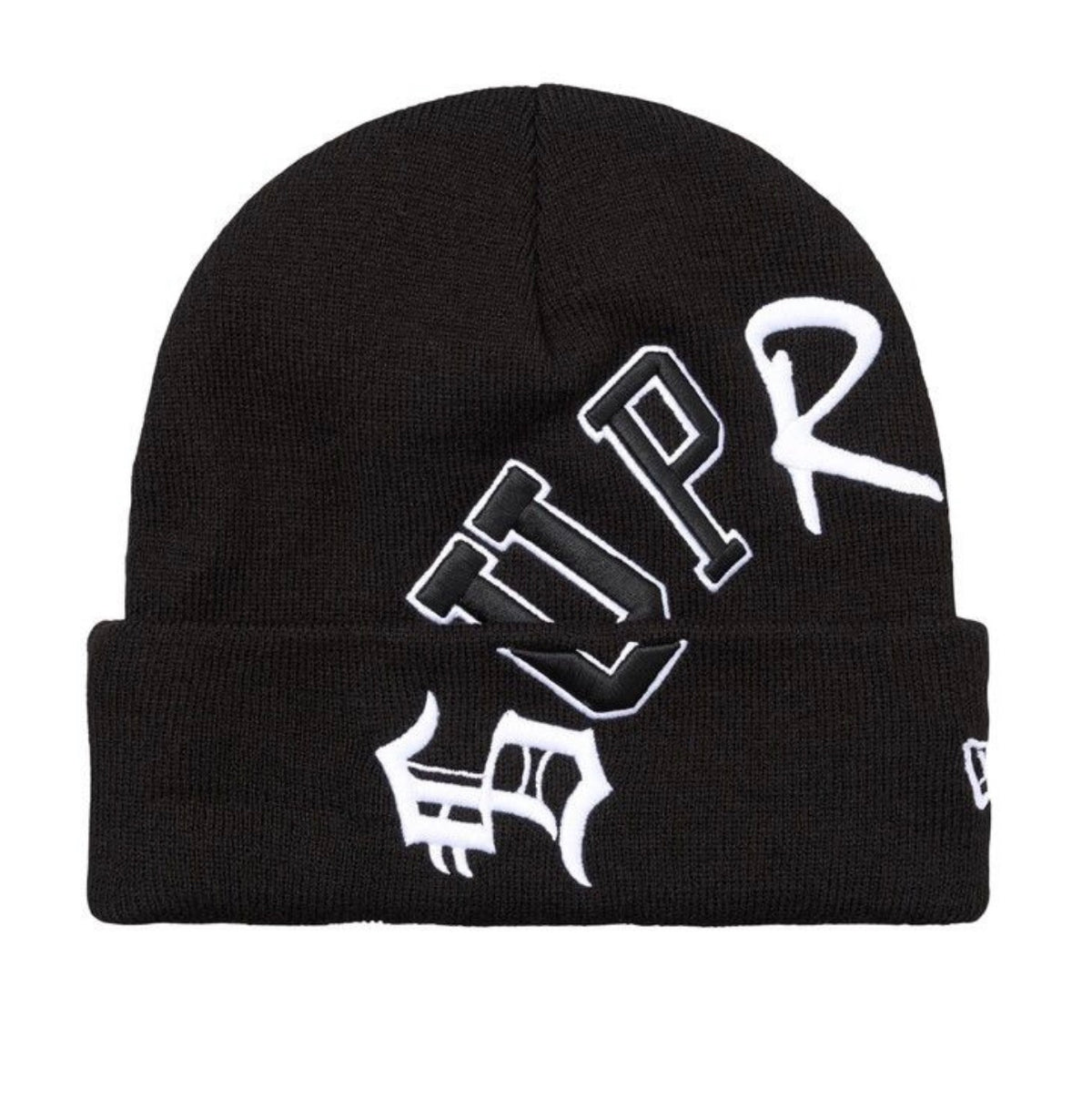 Supreme New Era Arc Black Beanie