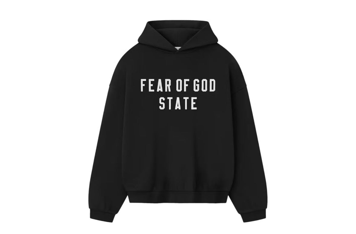 Essentials Fear of State White/Black Hoodie