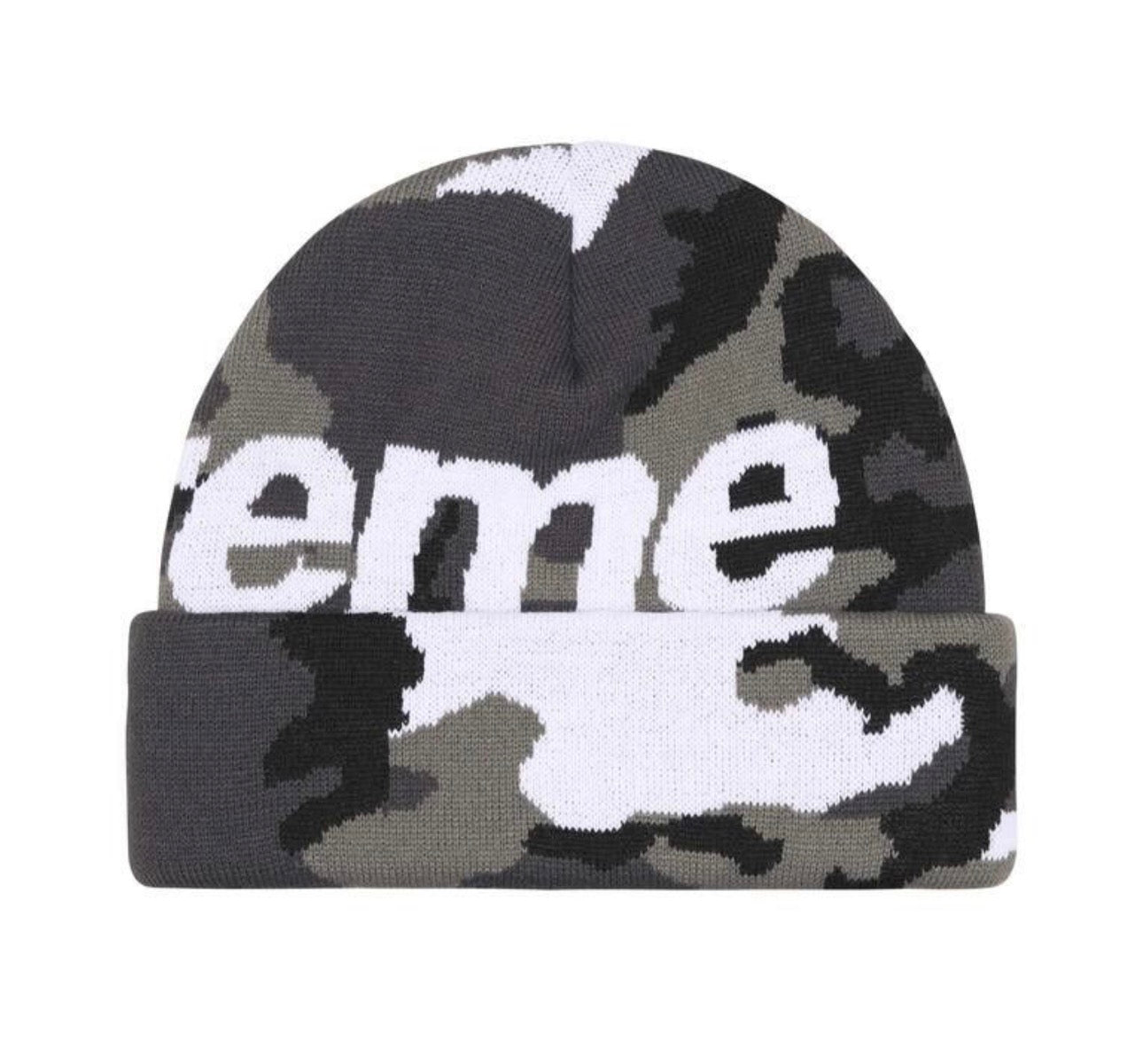 Supreme Big Logo Beanie Snow Camo