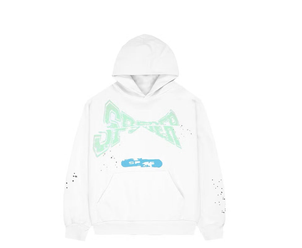 Sp5der Egg Shell White Hoodie