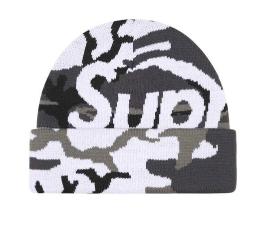 Supreme Big Logo Beanie Snow Camo