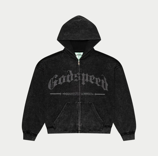 GodSpeed Studded OG Logo Black Hoodie