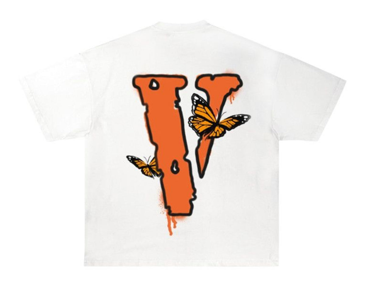 Vlone X Juice Wrld Butterfly White Tee