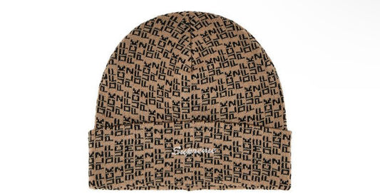 Supreme F* OFF Beanie Tan