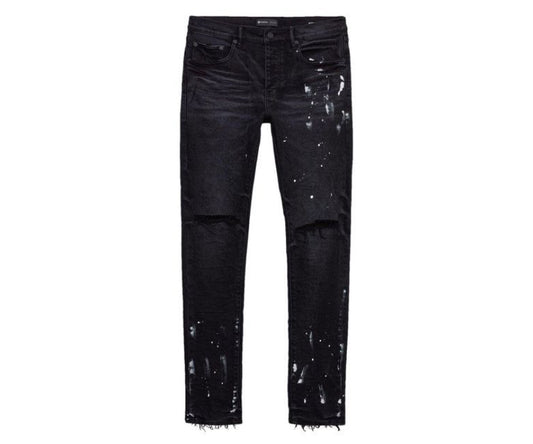 PURPLE BRAND Black Resin Knee Slit