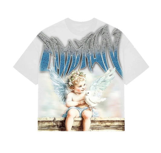 Mixed Emotions White Dove Rhinestone Tee